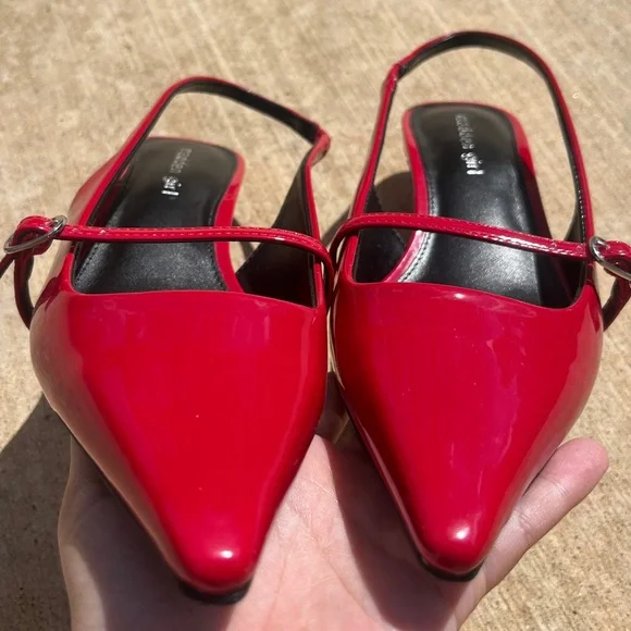 NWOT Steve Madden. 7.5 Krystall Slingback Kitten-Heel Pumps - Picture 9 of 15